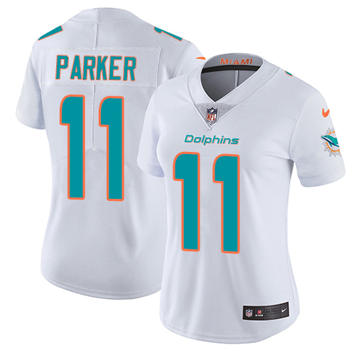 Nike Dolphins #11 DeVante Parker White Women's Stitched NFL Vapor Untouchable Limited Jersey - Click Image to Close